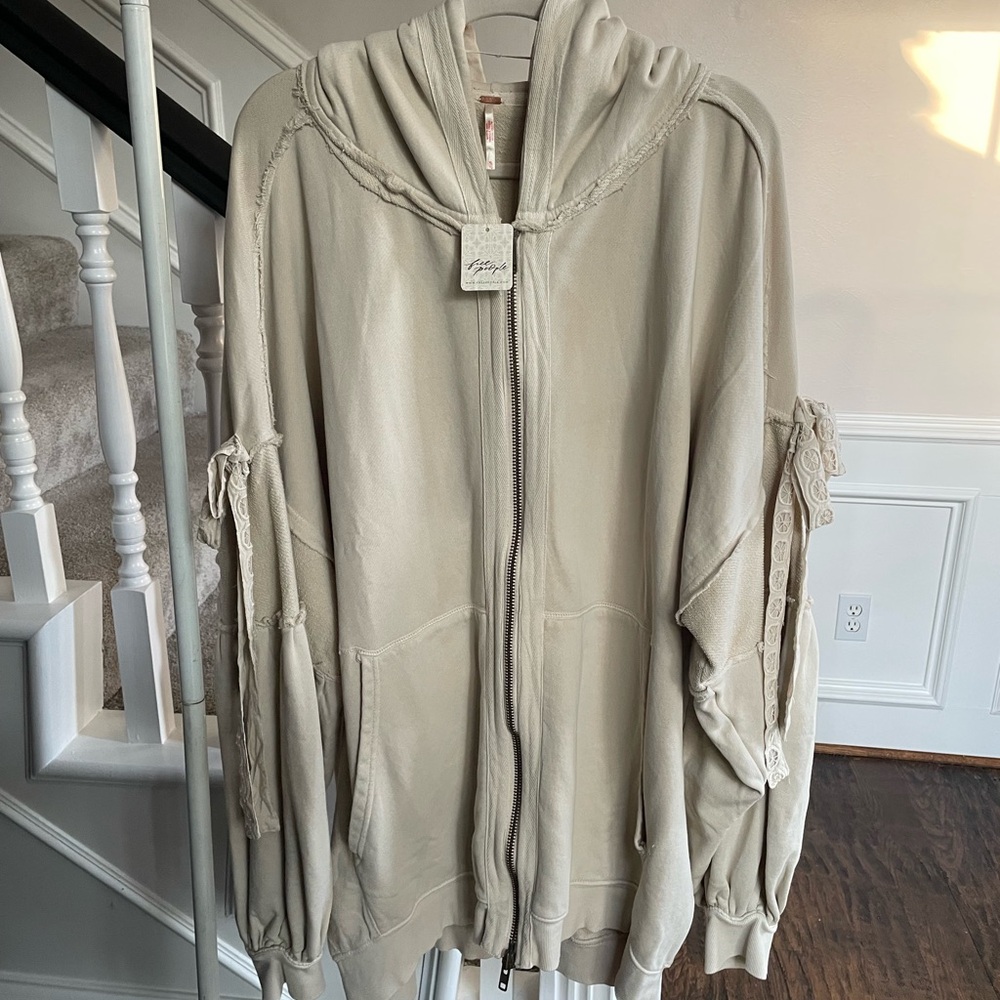 Free People Cream Hoodie